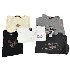 Harley Davidson lot of 5 women's biker size M tank tops